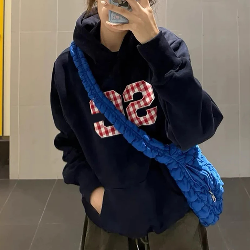 NASA ROAD重磅连帽卫衣女春秋季新款休闲百搭字母刺绣情侣上衣ins