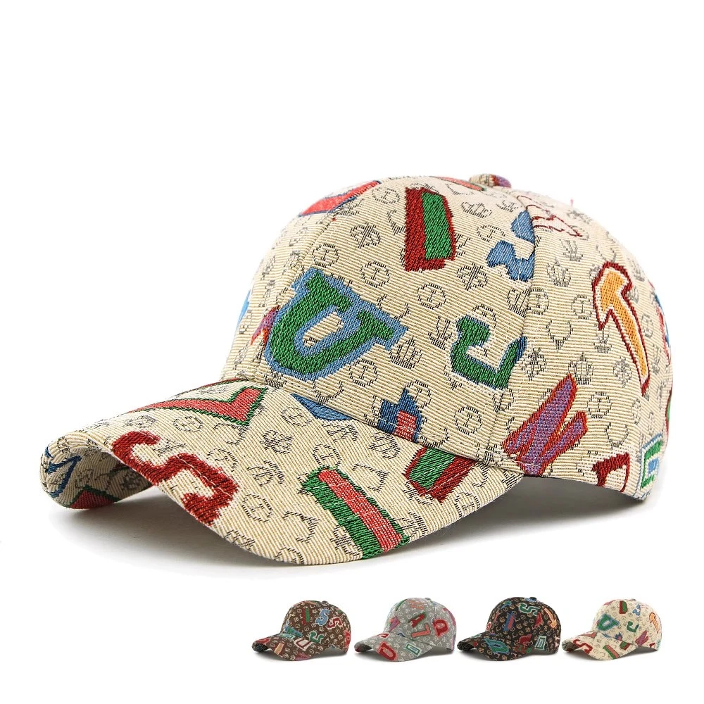 硬顶棒球帽男女春秋新民族风字母刺绣鸭舌帽户外运动防晒遮阳帽子
