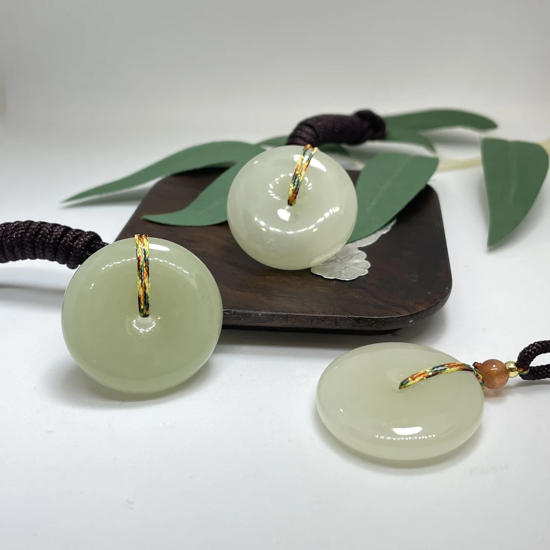 G25天然和田玉晴水平安扣多样性发其一