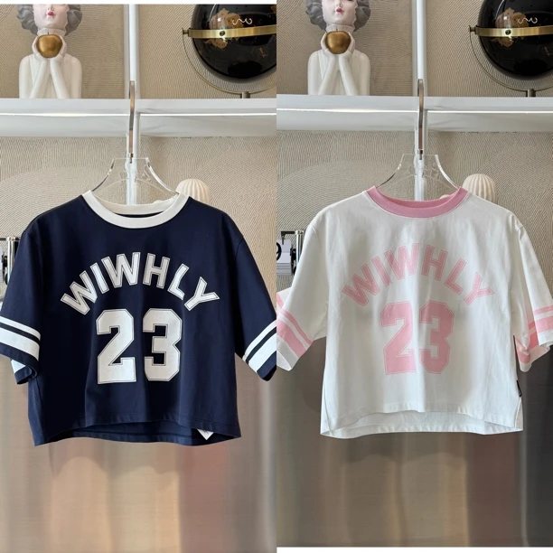 WIWH上衣｜『鑫鑫专属』同款多色减龄学院风短款T恤1E321