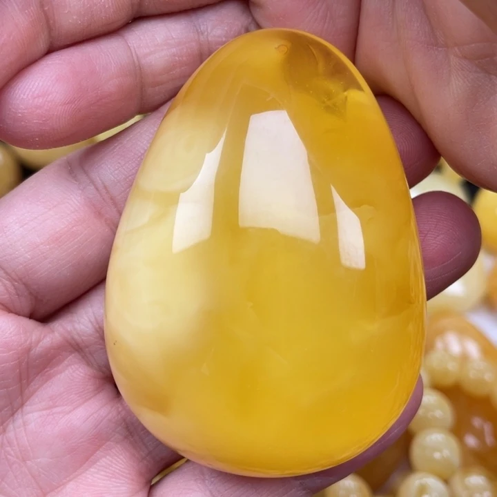 裸石蜜蜡未镶嵌紫*蜜蜡吊坠重47