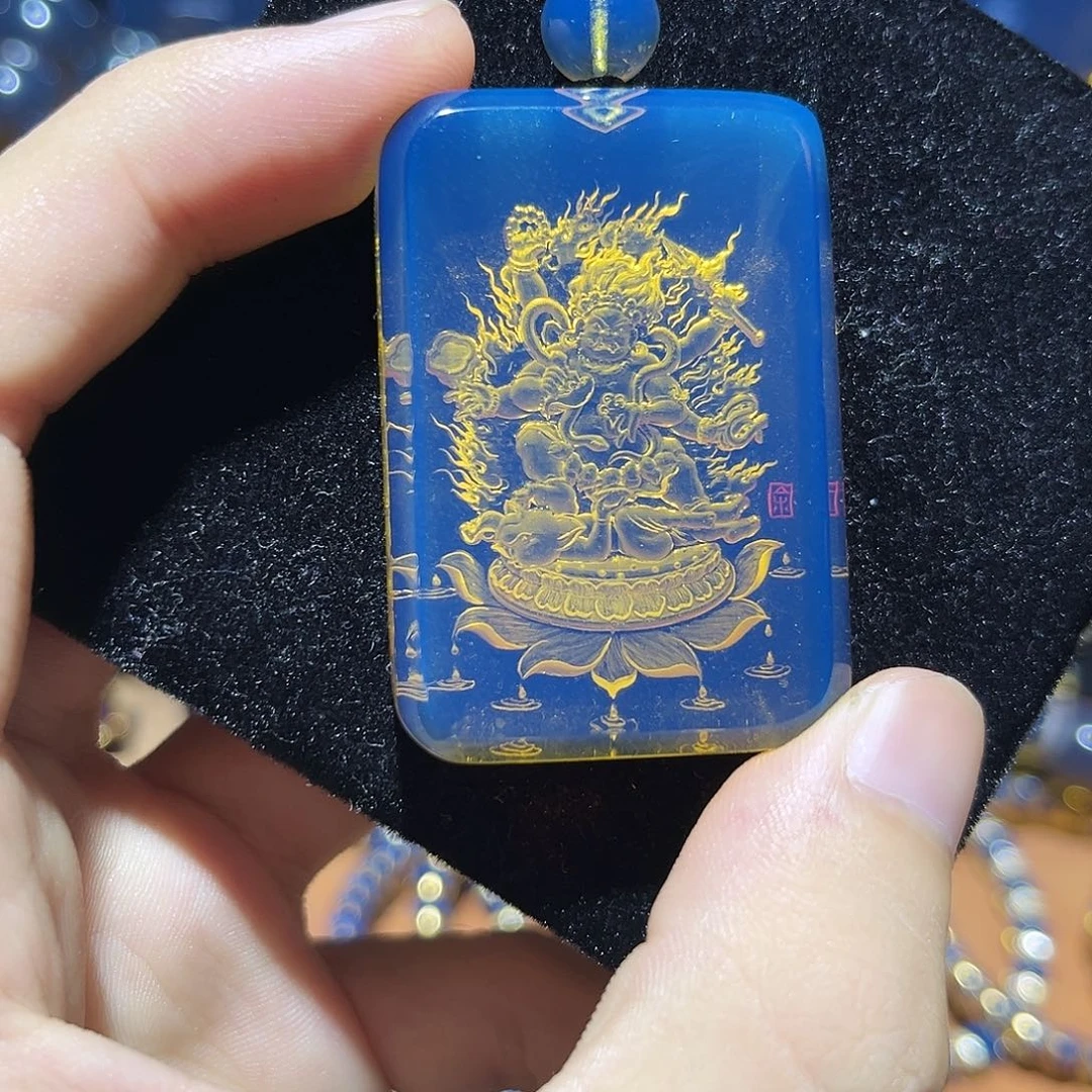 蓝珀未镶嵌珠宝奇石431子冈大黑天