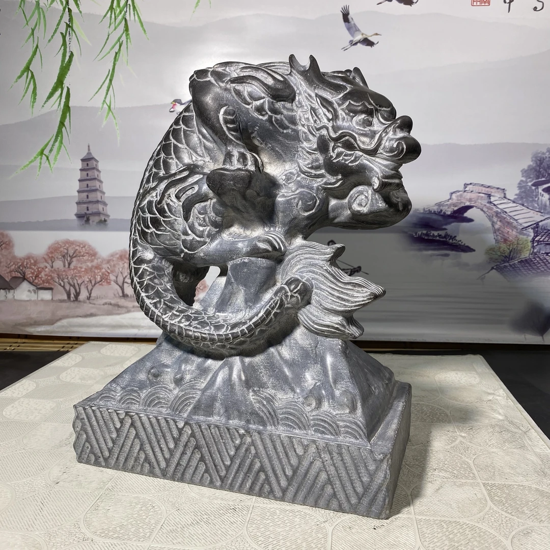 聚鹏阁石雕山西青石新款吸水兽桌面造型摆件