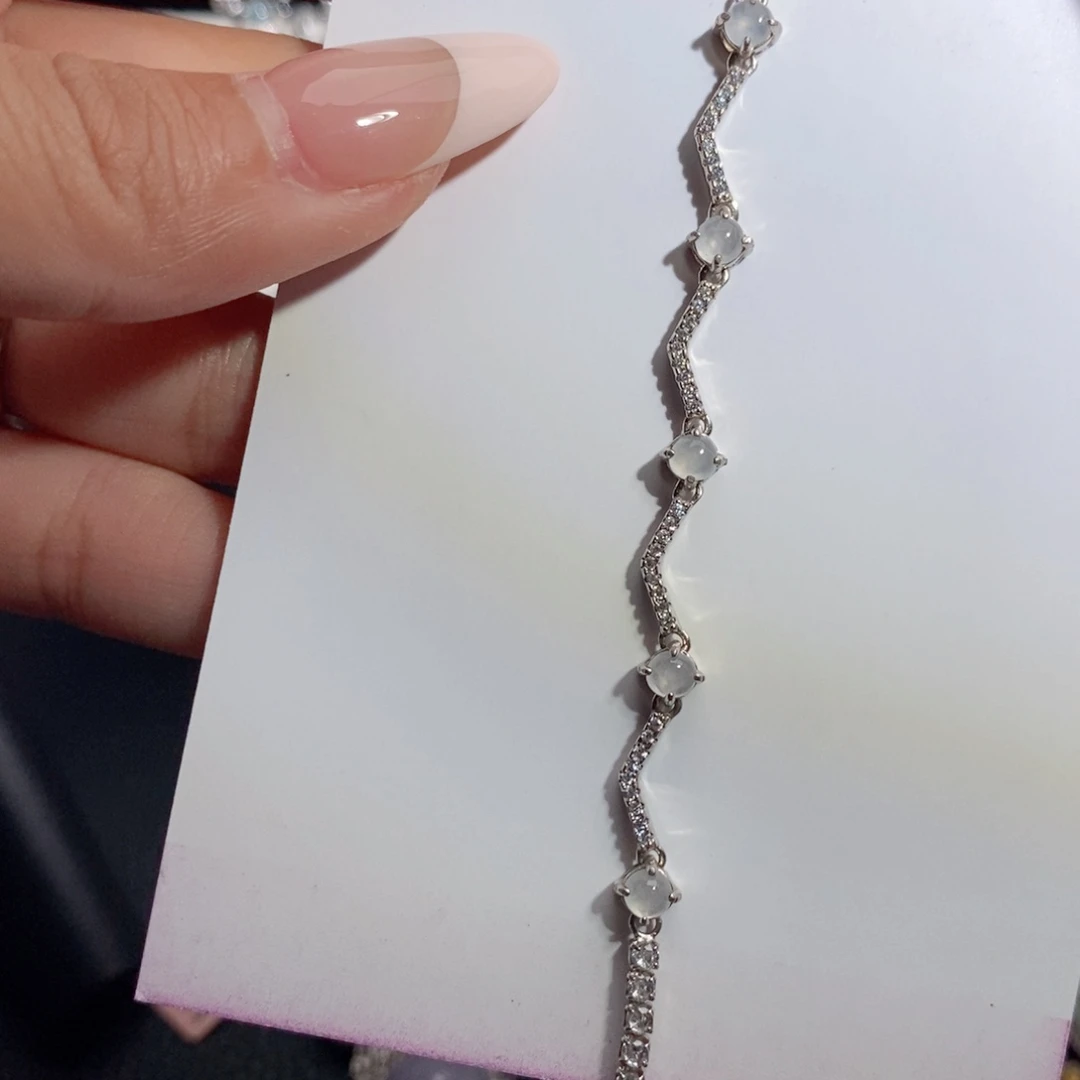 银S925镶嵌手链翡翠