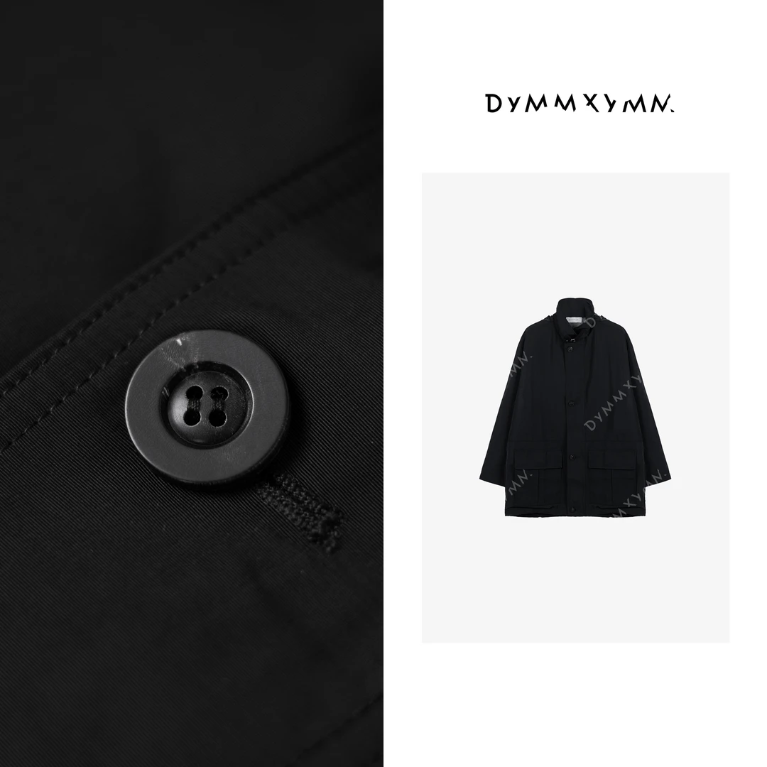 【DYMMXYMM】-杨树林·极简风高级感立领口袋连帽风衣外套-5SS6038