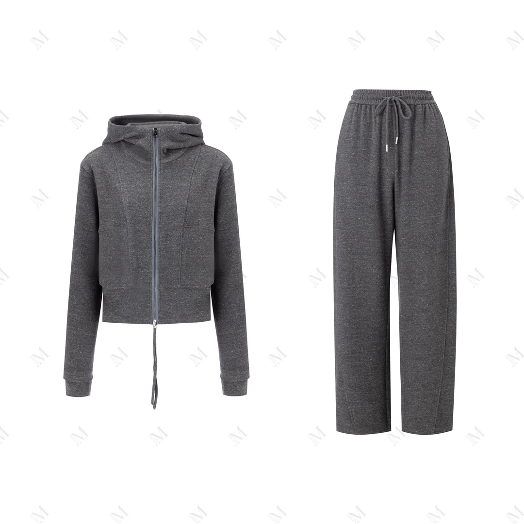 【M珈】”松弛时刻“羊毛时尚套装运动风连帽上衣秋冬显瘦休闲保暖