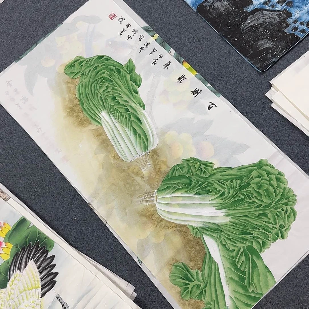 国画尺寸50X100手绘作品