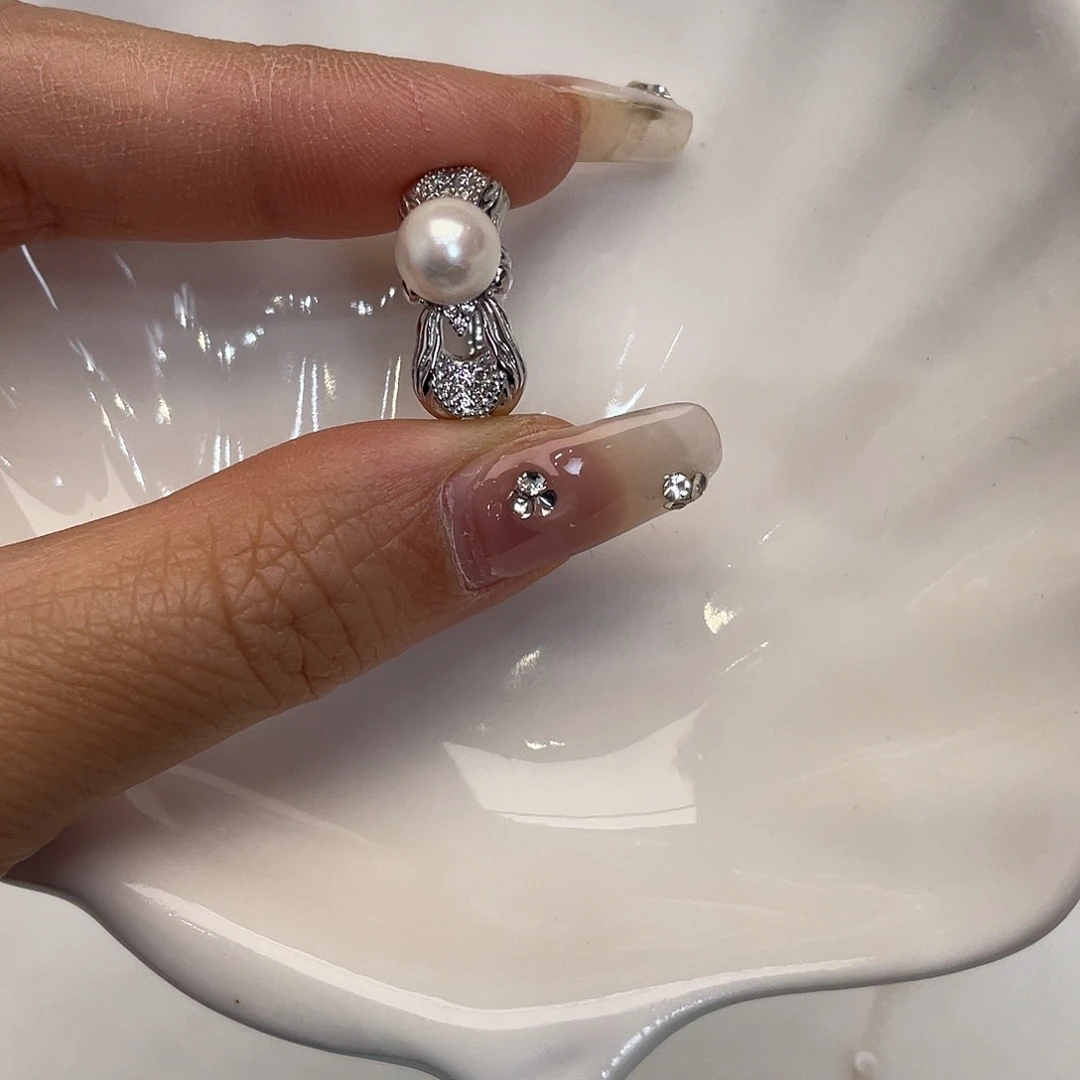 戒指海水珍珠银S925镶嵌
