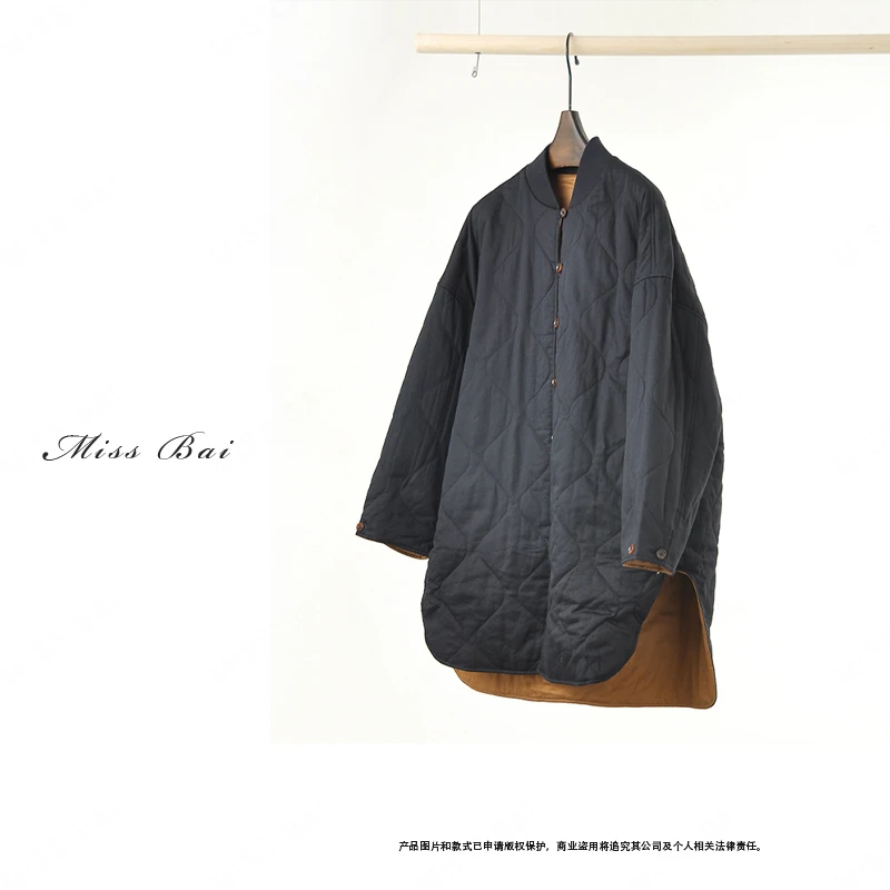 YIWEN-【轻盈的雪】日本进口双色双穿舒适保暖棉服MY4544