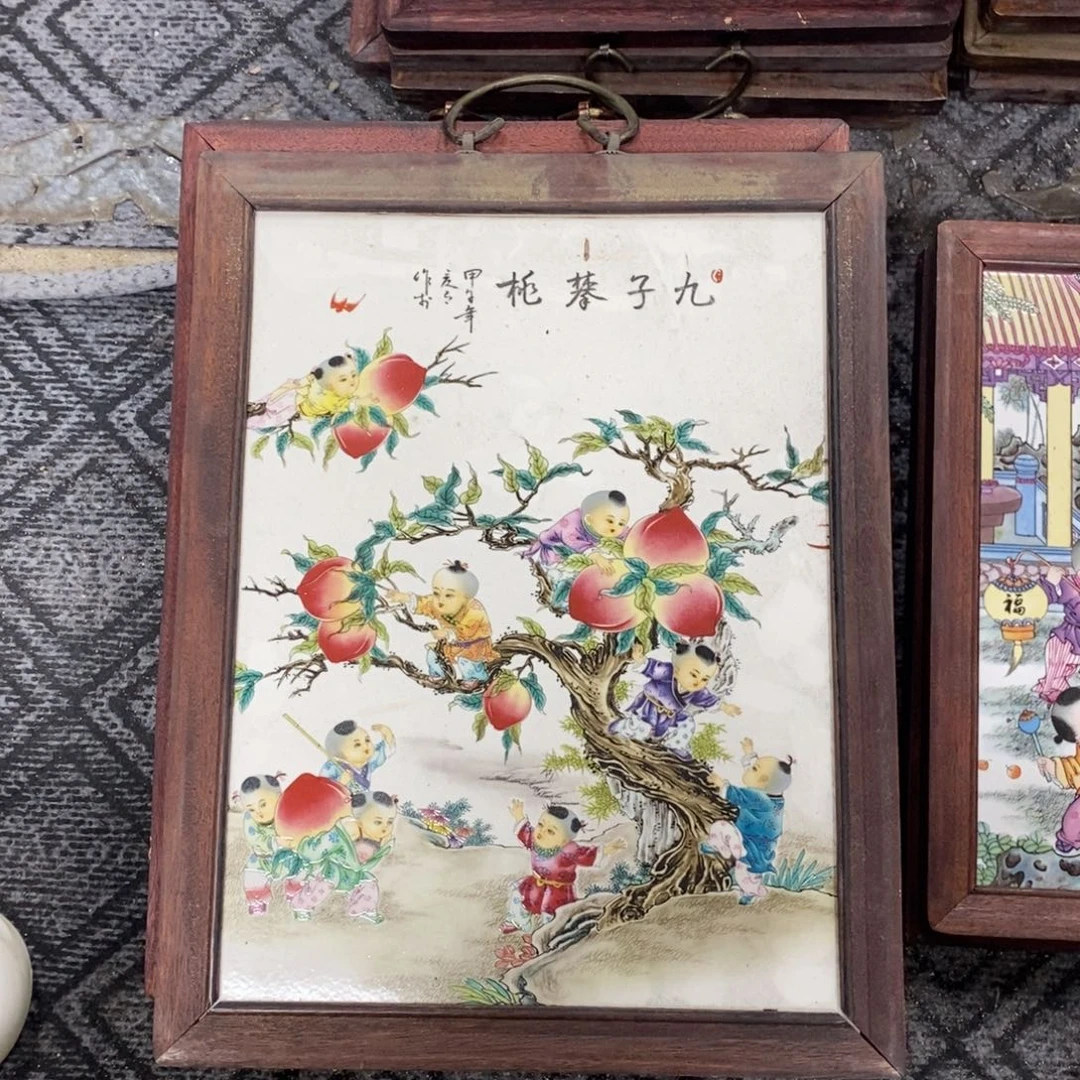 瓷片37*28 景德镇瓷板画柴窑烧制