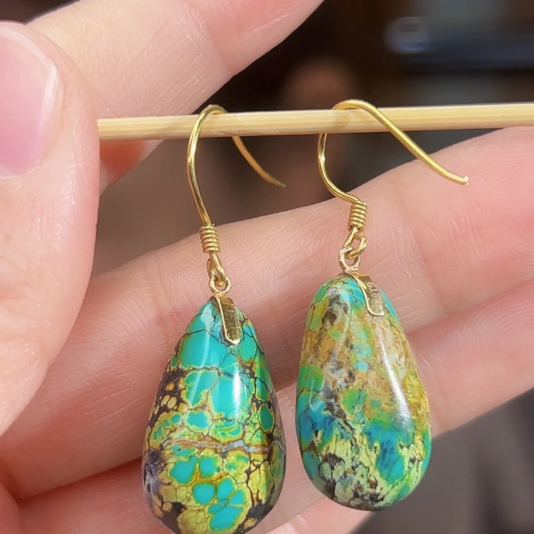 绿松石18K金镶嵌珠宝奇石