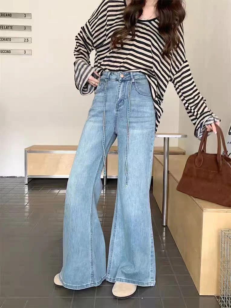 小群名品 25年新款高级感高腰直简牛仔裤 8189