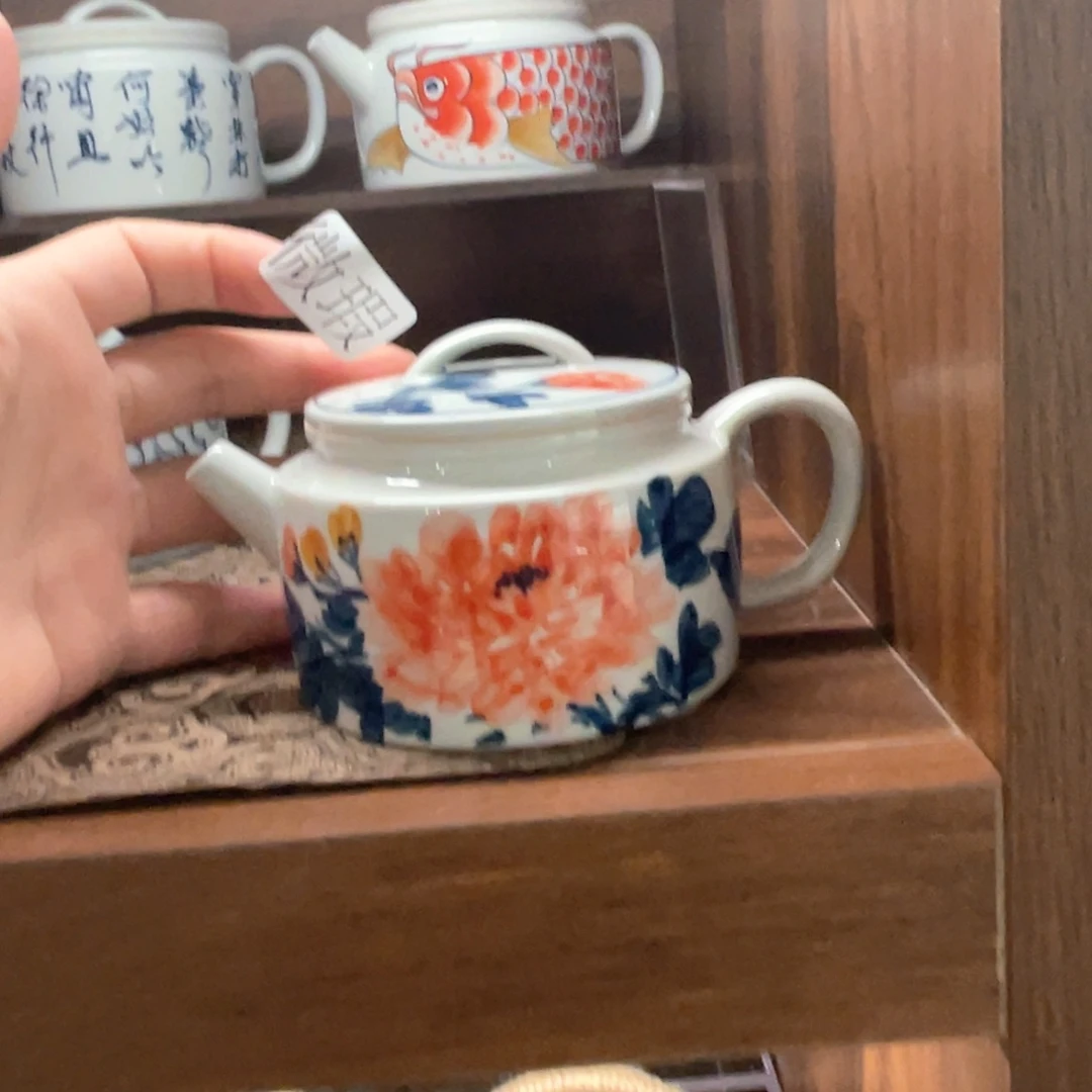 釉下手绘茶具微瑕