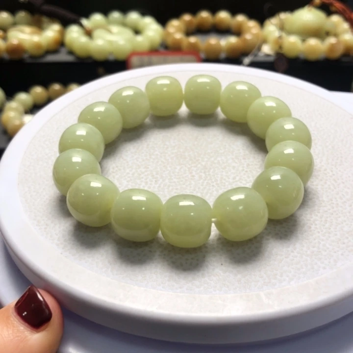 和田玉手串未镶嵌卡14