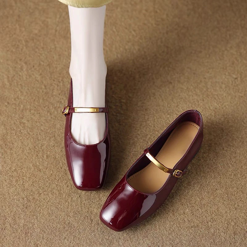 玛丽珍鞋女款2025新款方头浅口平底单鞋不累脚软底法式百搭工作鞋