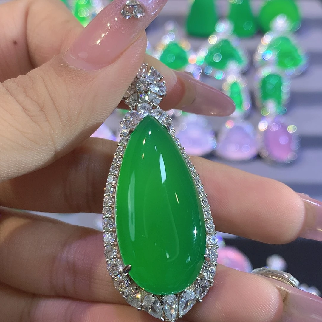 玛瑙/玉髓颈饰银S925镶嵌
