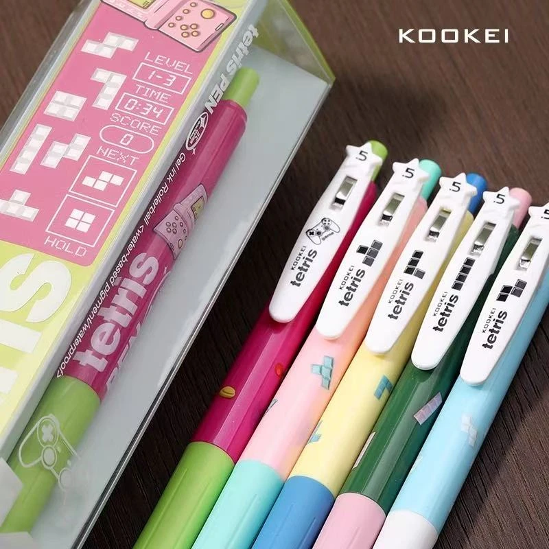 【酷叶 俄罗斯方块】0.5黑色速干签字中性笔 瑶哥文具
