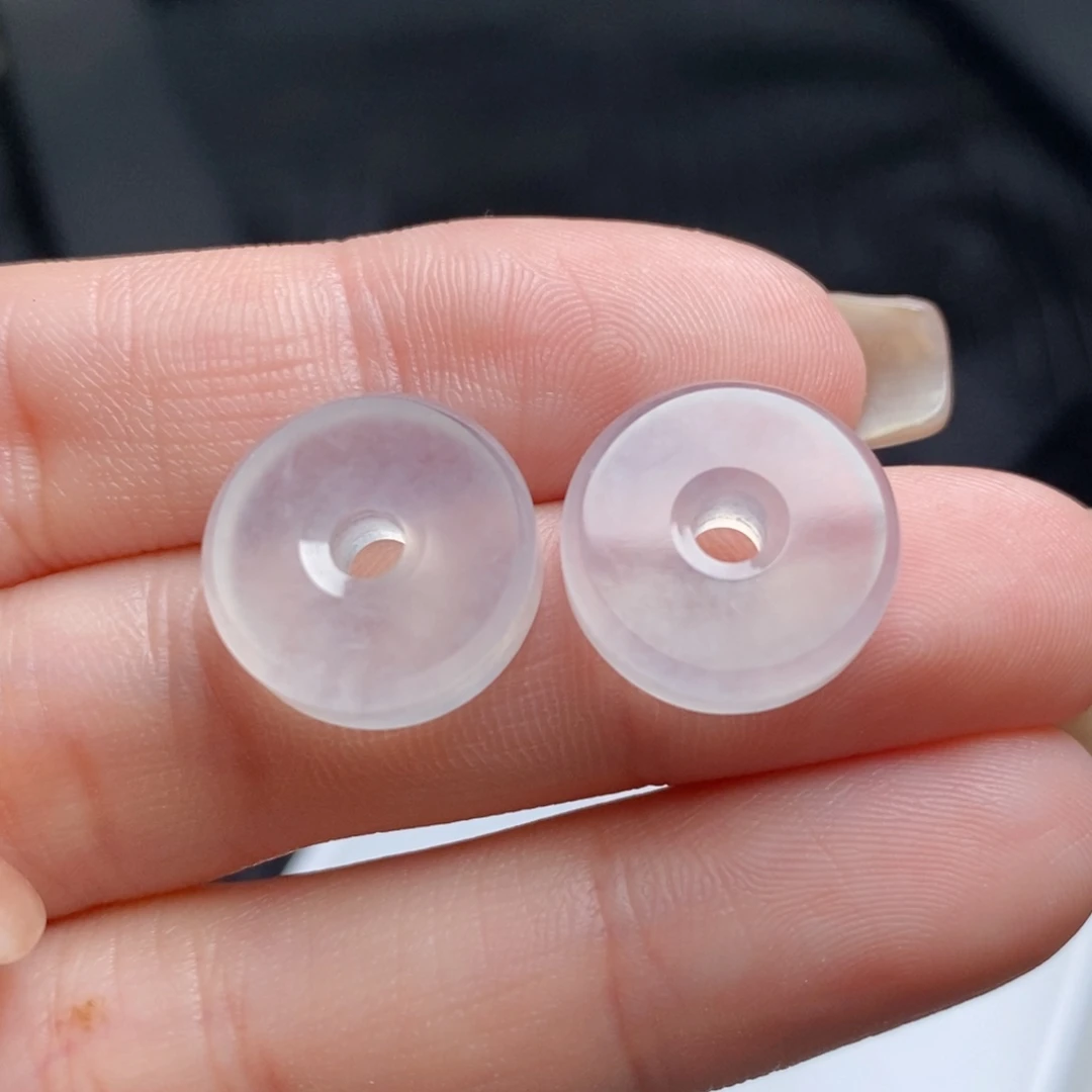 翡翠未镶嵌耳饰高冰路路通