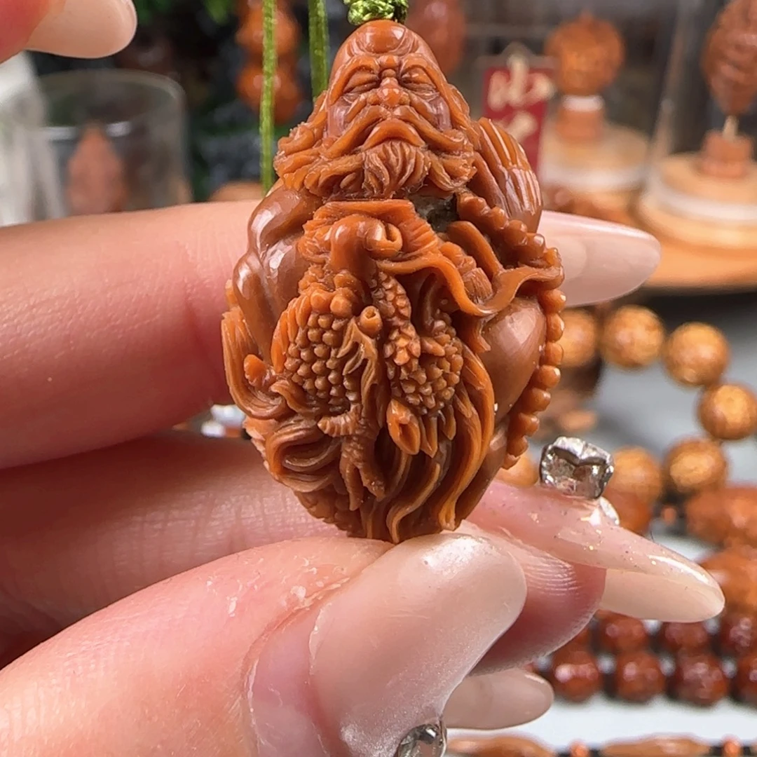 橄榄核手串/手链宽2.1镂空达摩吊坠