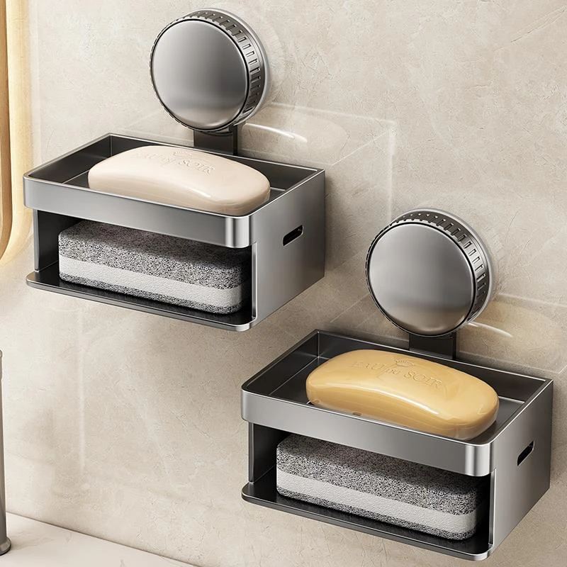 吸盘肥皂盒浴室壁挂式免打孔香皂盒置物架家用沥水洗漱台收纳