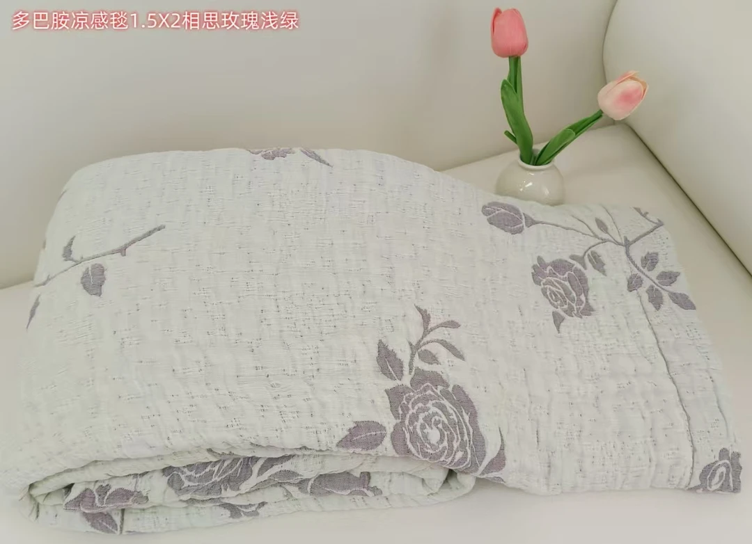 【天津老两口同款】青玫瑰软软被200*230高端天丝罗布麻盖毯