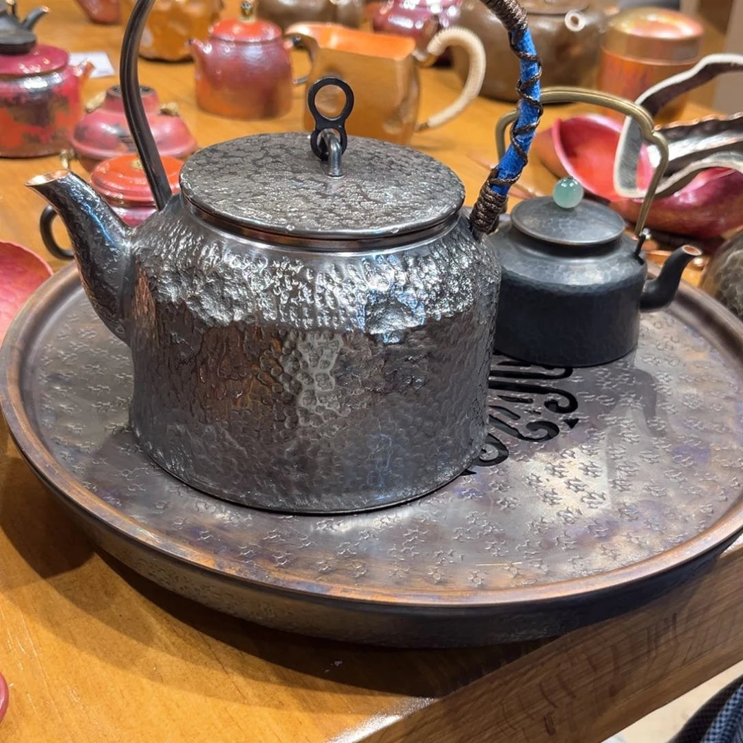 武***D复古姹寂风1升蓝提梁布大壶