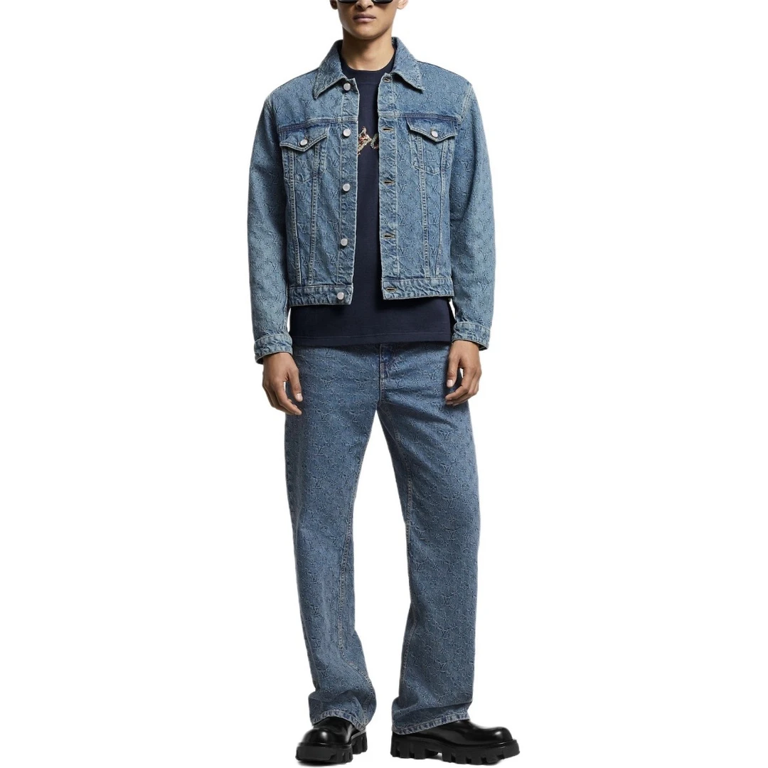 全新未使用 LouisVuitton/路易威登 52552/SS25满印牛仔外套/48码