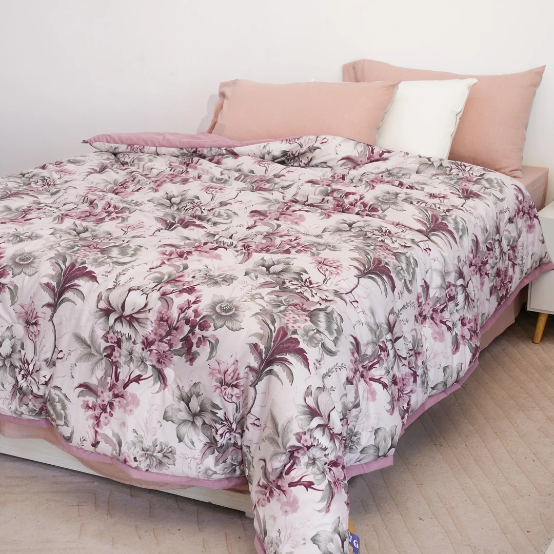 W【大豆被-紫茉-粉】200*230双层纱轻奢柔软丝滑透气亲肤日用