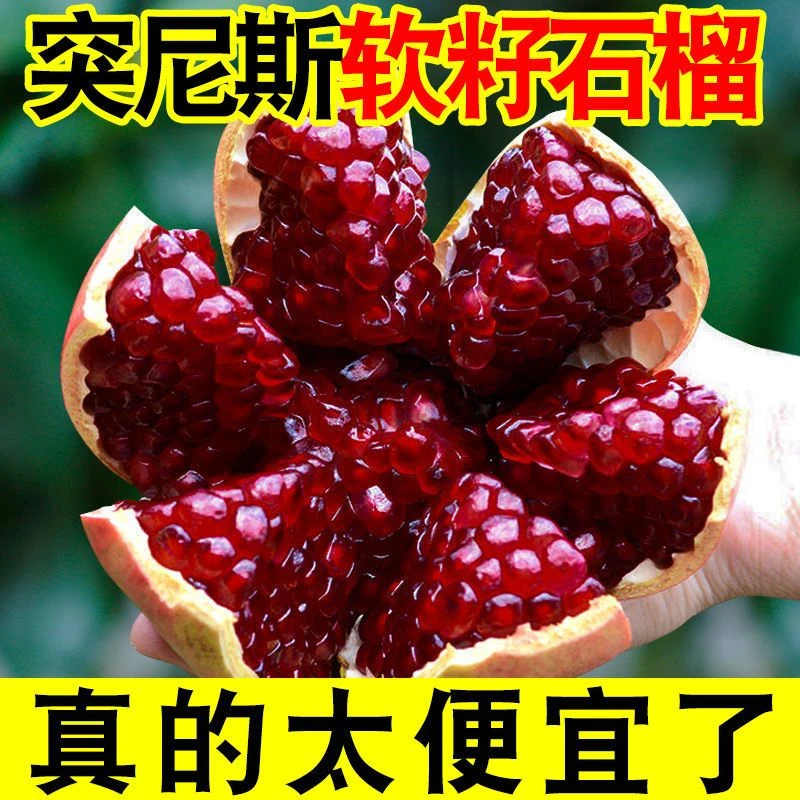 【实惠5斤装】正宗会理突尼斯软籽石榴露天种植轻微花斑高甜爆汁LDF