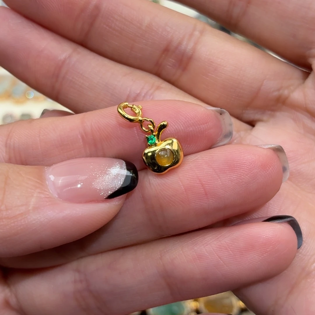 翡翠银S925镶嵌颈饰滴流