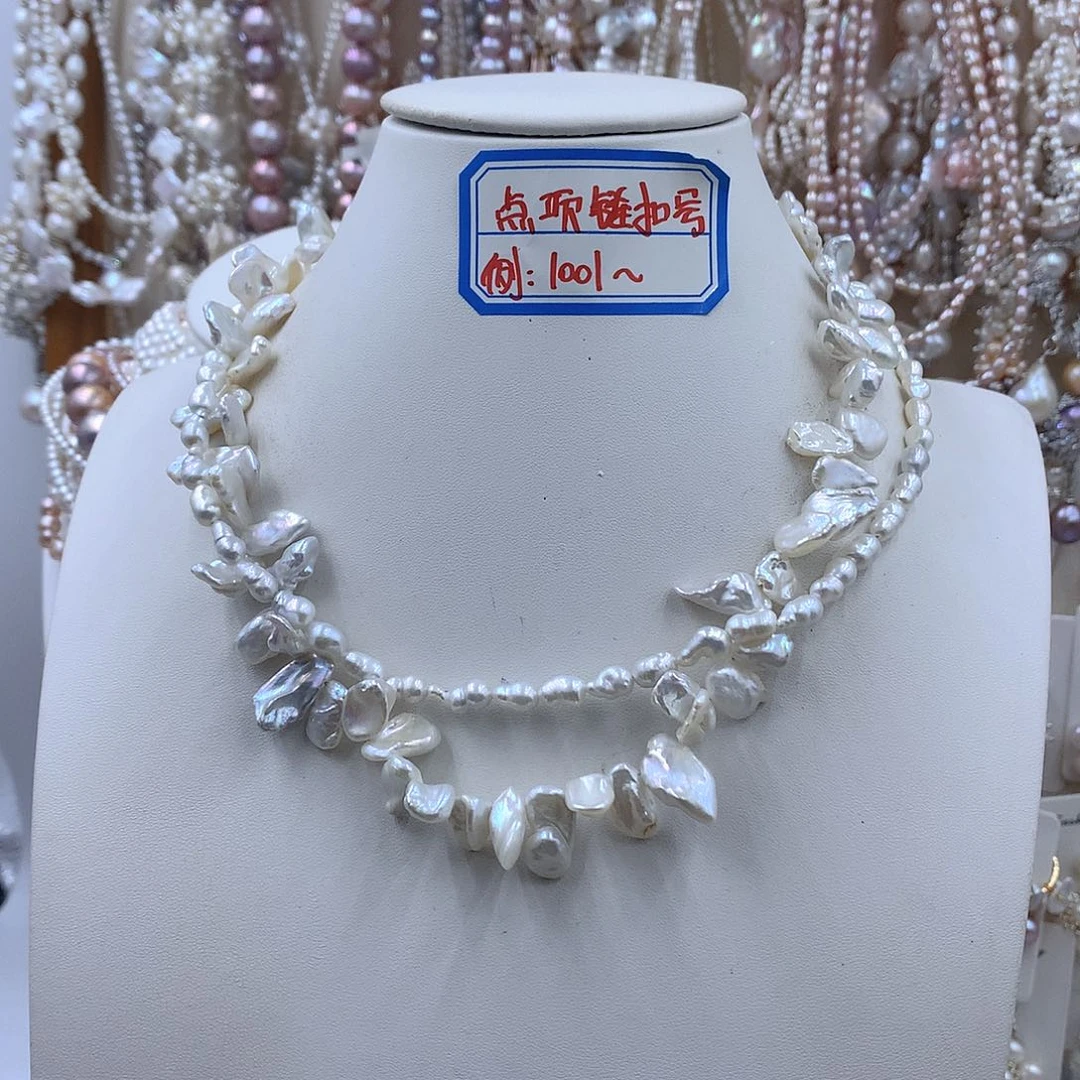 银S925镶嵌项链耳饰淡水珍珠