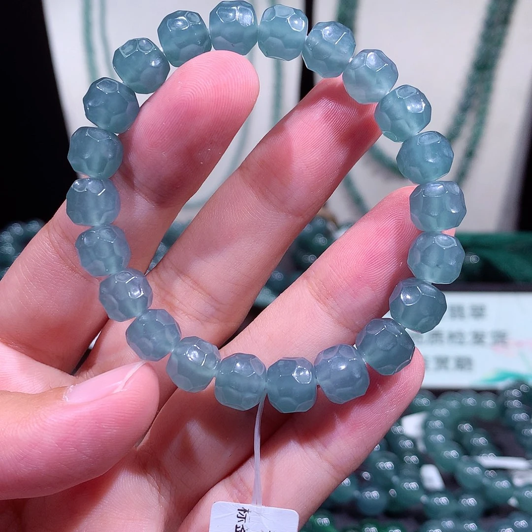 翡翠未镶嵌手链天然a货翡翠手串9+