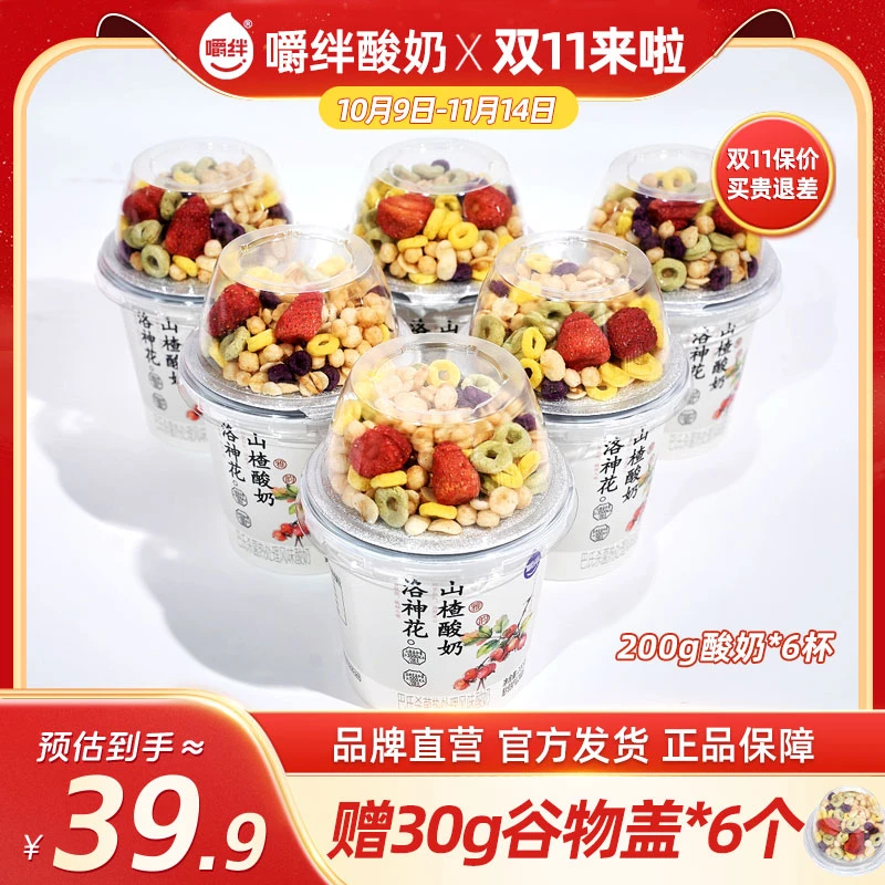 【嚼绊】新品洛神花山楂酸奶甄选五红滋养早餐零食酸奶200g*6杯-SC