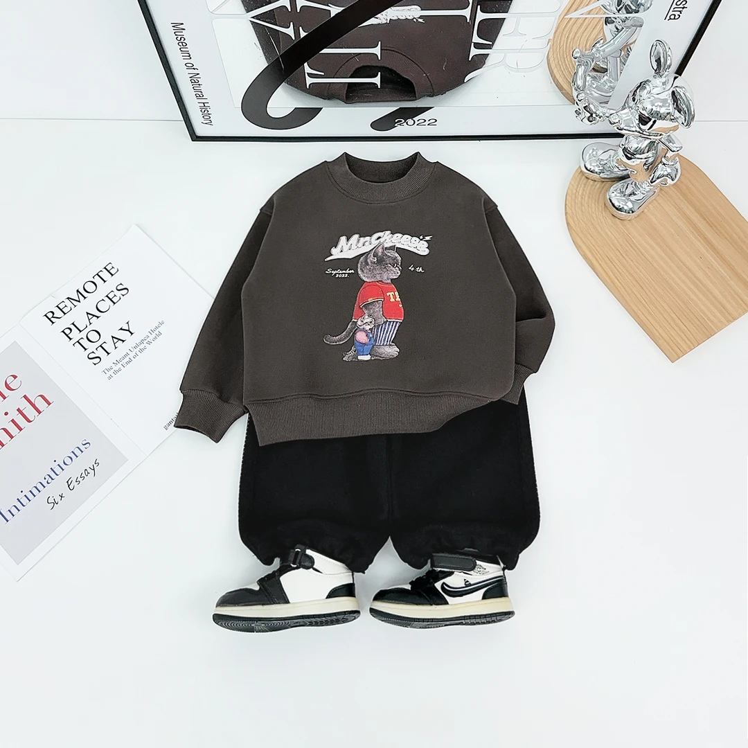 儿童卫衣加绒款长袖2025新款秋冬装男童 BAO25135 悠悠童话童装