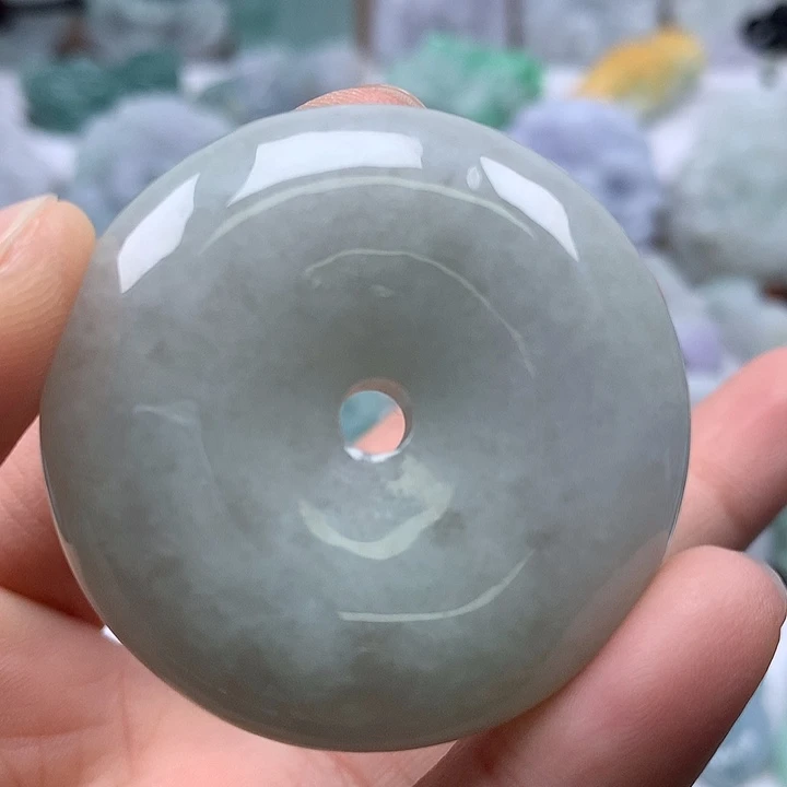 翡翠未镶嵌颈饰平安扣卡厚装12+