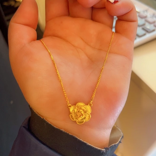足金花开富贵有钱花套链