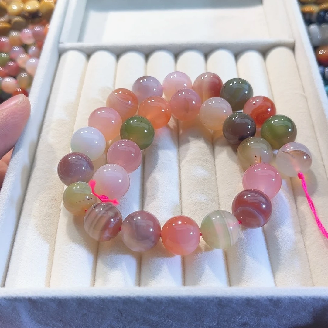 玛瑙/玉髓合金珠宝半成品盐源玛瑙14mm一条