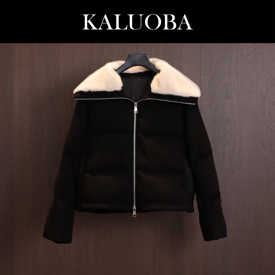 [原创大码设计师款]冬季短款保暖羽绒服外套K4091