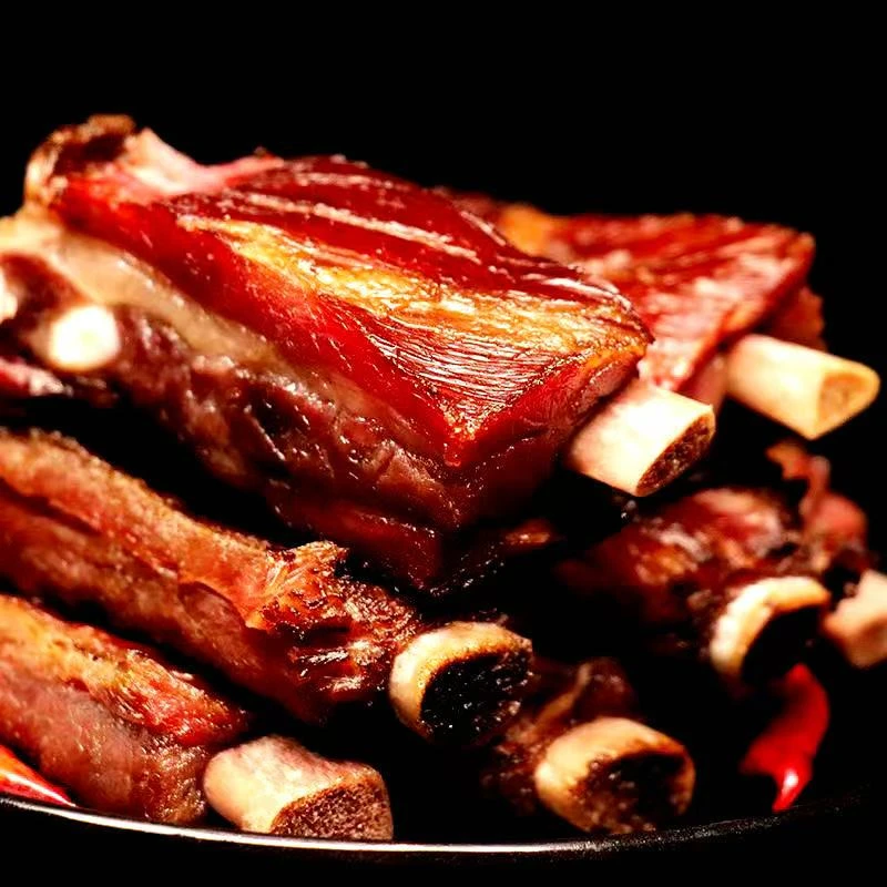 【腊排骨现称】直播湖北恩施高山农村柴火烟熏腊排骨龙骨不沾水可退