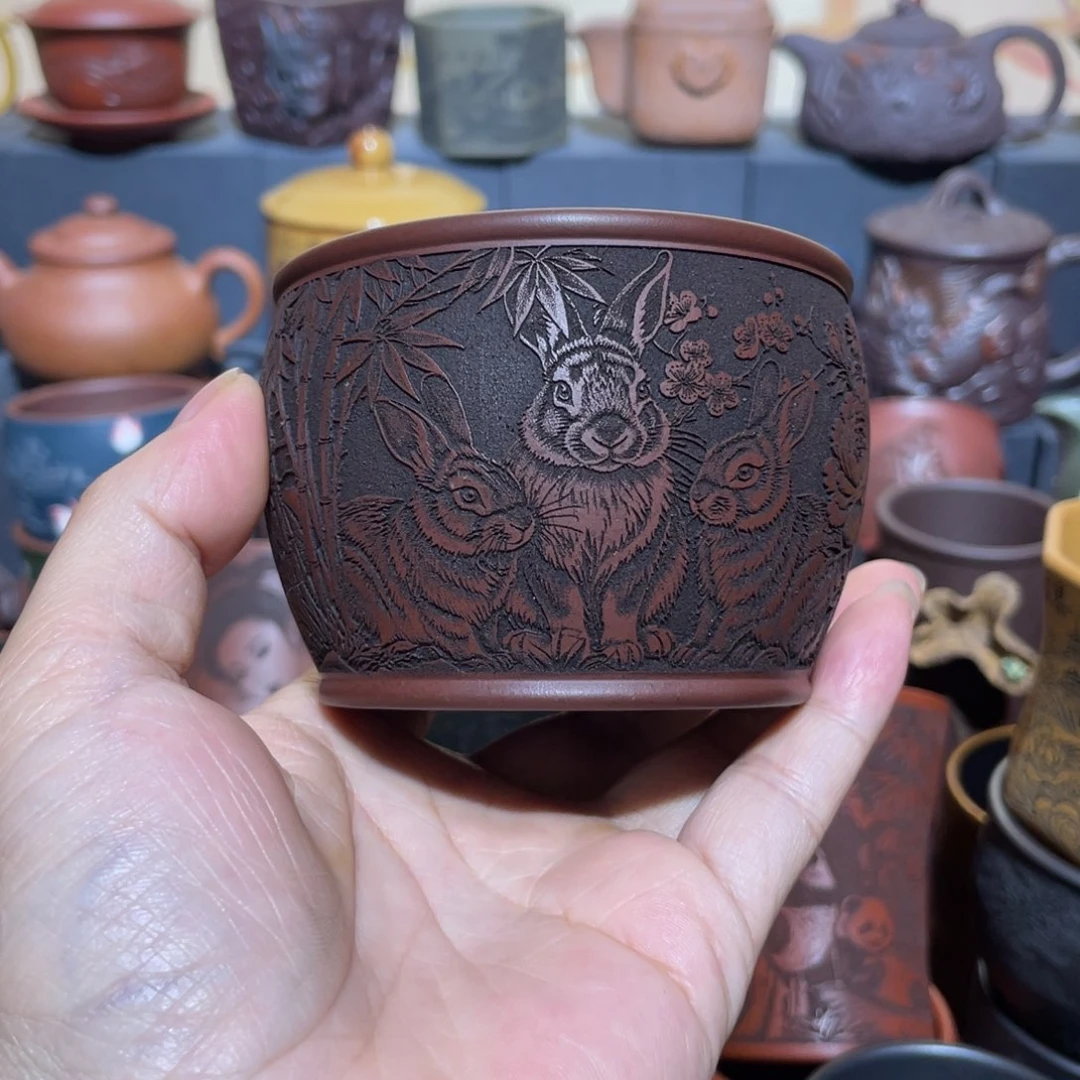 原矿紫砂手工主人杯