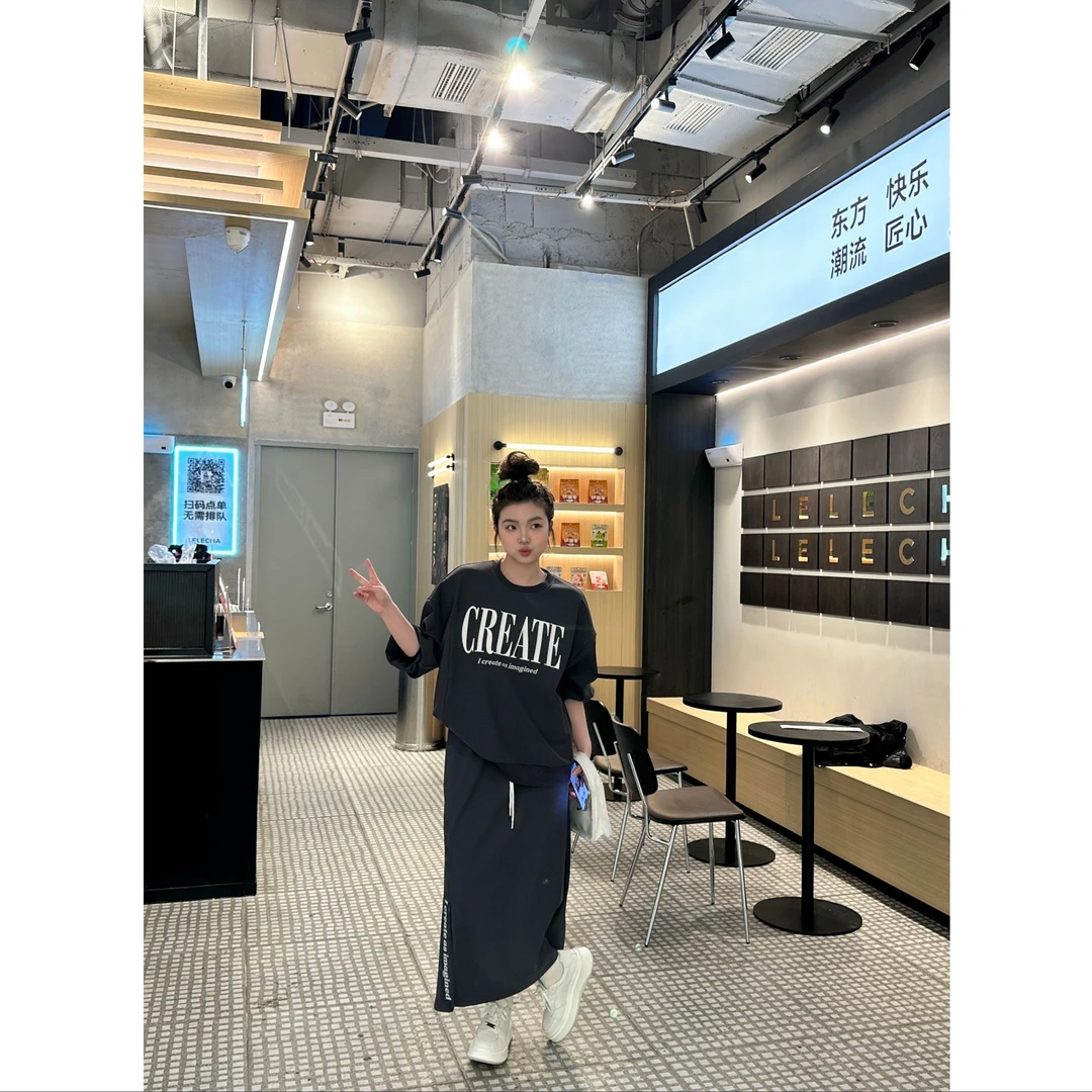 晶咕【休闲日记-上衣】韩版宽松时尚字母套头慵懒风卫衣印花