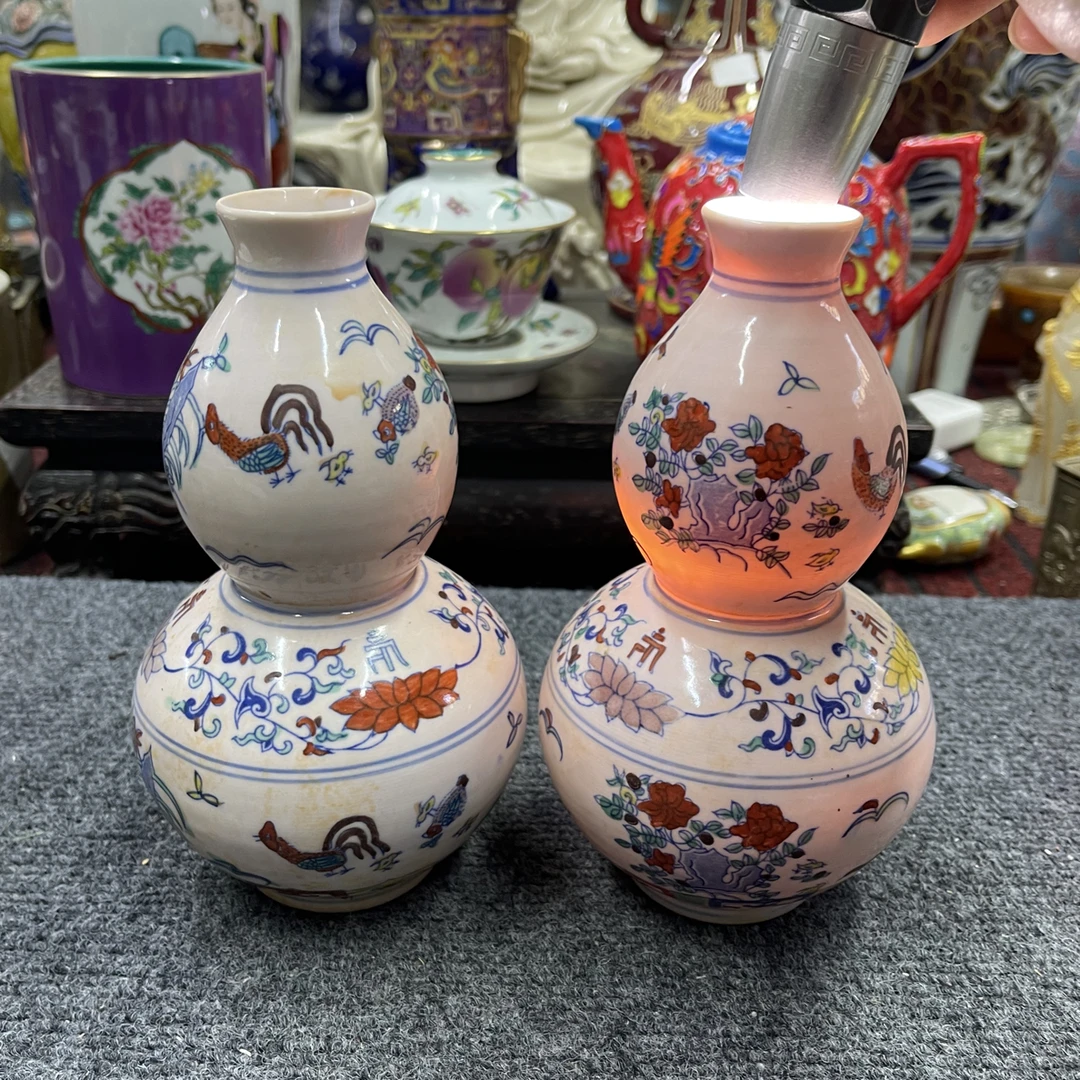 红胎斗彩鸡缸葫芦赏瓶