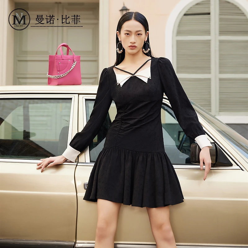 设计感收腰显瘦连衣裙MEEL133084