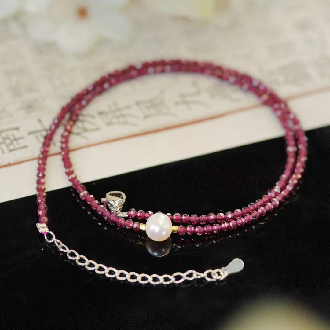 【礼陀山】石榴珍珠紫牙乌时尚美观彰显独特气质项链