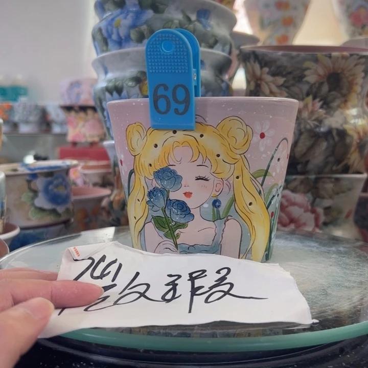 景德镇手绘花盆满38包邮偏远地区除外