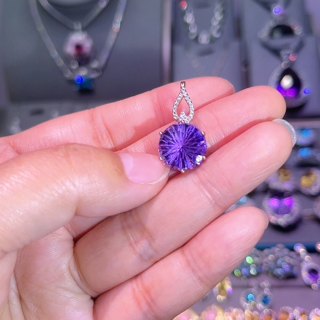 【闪购商品】紫晶吊坠(赠链)银S925镶嵌