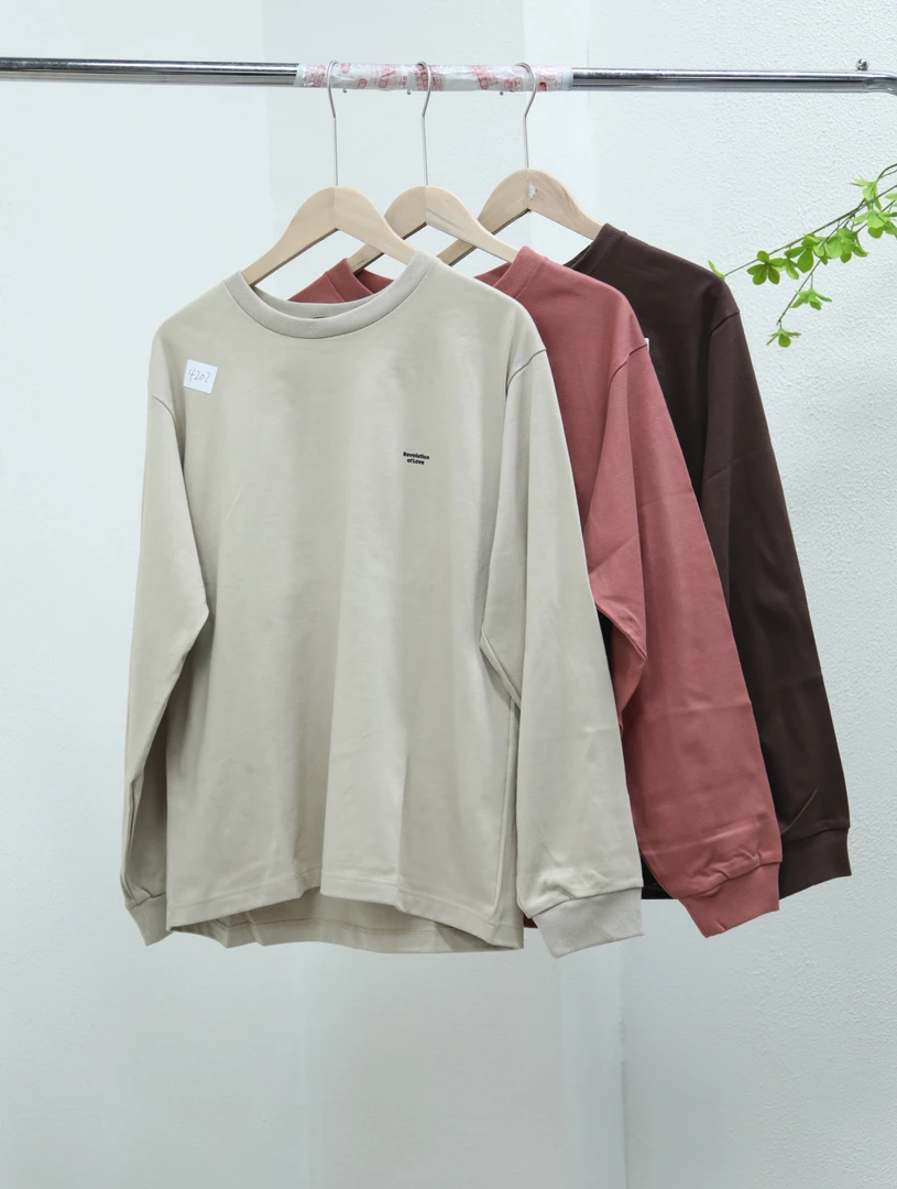 【N】潮牌男女时尚百搭休闲圆领长T恤4202-A7-7