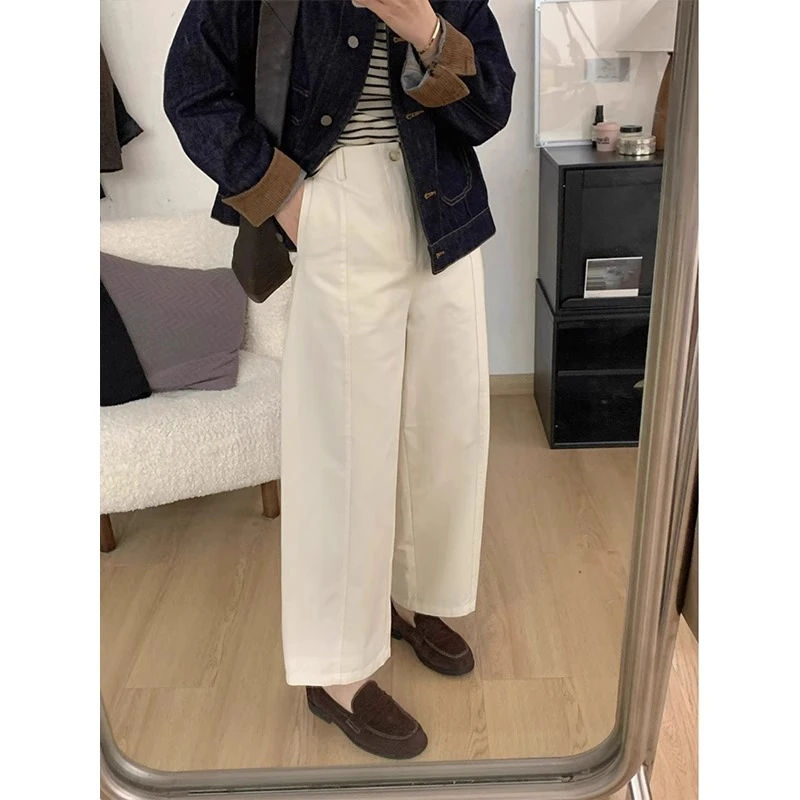 九分直筒休闲裤2025夏季新款大码胖mm梨形身材高腰显瘦宽松阔腿裤