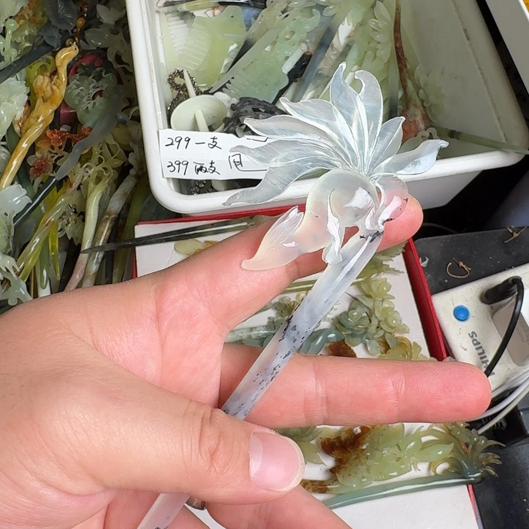 未镶嵌蛇纹石玉发饰