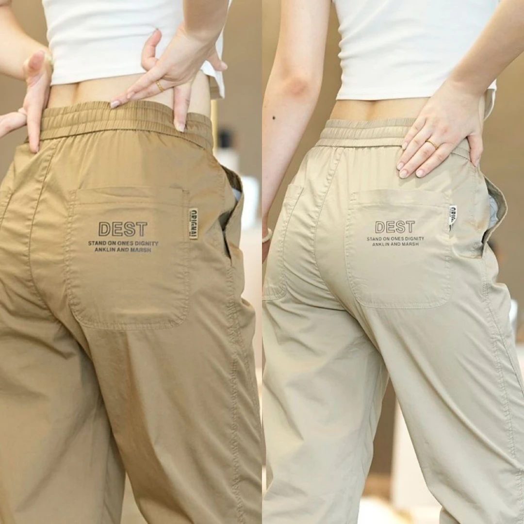 夏季薄款宽男士休闲裤松潮流运动长裤韩版柔软舒适拼接透气束脚裤